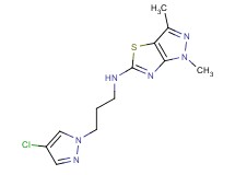 N-[3-(4-chloro-1H-pyrazol-1-yl)propyl]-1,3-dimethyl-1H-pyrazolo[3,4-d][1,3]thiazol-5-amine