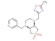 (4aS*,7aR*)-1-[(5-methyl-1,2,4-oxadiazol-3-yl)methyl]-4-(pyridin-3-ylmethyl)octahydrothieno[3,4-b]pyrazine 6,6-dioxide