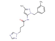 N-[3-methyl-1-(3-methylbenzyl)-1H-pyrazol-5-yl]-4-(1H-1,2,4-triazol-1-yl)butanamide