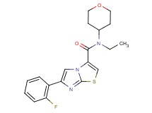 N-ethyl-6-(2-fluorophenyl)-N-(tetrahydro-2H-pyran-4-yl)imidazo[2,1-b][1,3]thiazole-3-carboxamide