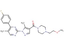 4-(4-fluorophenyl)-2-(4-{[4-(2-methoxyethyl)-1-piperazinyl]carbonyl}-5-methyl-1H-pyrazol-1-yl)-5-methylpyrimidine