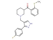 (1-{[3-(4-fluorophenyl)-1H-pyrazol-4-yl]methyl}-3-piperidinyl)[2-(methylthio)phenyl]methanone