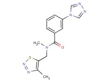 N-methyl-N-[(4-methyl-1,2,3-thiadiazol-5-yl)methyl]-3-(4H-1,2,4-triazol-4-yl)benzamide