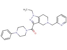 1-ethyl-3-[(4-phenyl-1-piperazinyl)carbonyl]-5-(2-pyridinylmethyl)-4,5,6,7-tetrahydro-1H-pyrazolo[4,3-c]pyridine