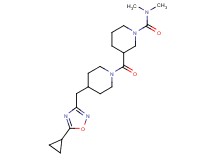 3-({4-[(5-cyclopropyl-1,2,4-oxadiazol-3-yl)methyl]-1-piperidinyl}carbonyl)-N,N-dimethyl-1-piperidinecarboxamide