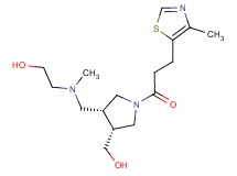 2-[({(3R*,4R*)-4-(hydroxymethyl)-1-[3-(4-methyl-1,3-thiazol-5-yl)propanoyl]pyrrolidin-3-yl}methyl)(methyl)amino]ethanol