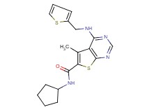 N-cyclopentyl-5-methyl-4-[(2-thienylmethyl)amino]thieno[2,3-d]pyrimidine-6-carboxamide