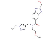 N-[(1-ethyl-1H-pyrazol-4-yl)methyl]-2-(hydroxymethyl)-N-(2-methoxyethyl)-1H-benzimidazole-5-carboxamide