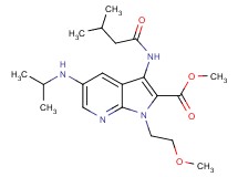 methyl 5-(isopropylamino)-1-(2-methoxyethyl)-3-[(3-methylbutanoyl)amino]-1H-pyrrolo[2,3-b]pyridine-2-carboxylate