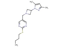 2-(butylthio)-5-{[3-(3,5-dimethyl-1H-pyrazol-1-yl)azetidin-1-yl]methyl}pyrimidine