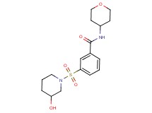 3-[(3-hydroxypiperidin-1-yl)sulfonyl]-N-(tetrahydro-2H-pyran-4-yl)benzamide
