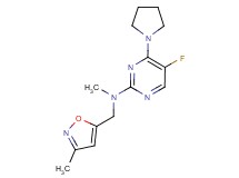 5-fluoro-N-methyl-N-[(3-methylisoxazol-5-yl)methyl]-4-pyrrolidin-1-ylpyrimidin-2-amine