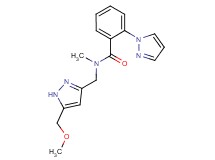 N-{[5-(methoxymethyl)-1H-pyrazol-3-yl]methyl}-N-methyl-2-(1H-pyrazol-1-yl)benzamide