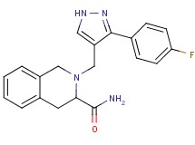2-{[3-(4-fluorophenyl)-1H-pyrazol-4-yl]methyl}-1,2,3,4-tetrahydroisoquinoline-3-carboxamide