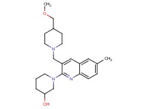1-(3-{[4-(methoxymethyl)-1-piperidinyl]methyl}-6-methyl-2-quinolinyl)-3-piperidinol