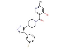 5-({4-[4-(3-fluorophenyl)-1H-pyrazol-5-yl]-1-piperidinyl}carbonyl)-2-methyl-4-pyridinol