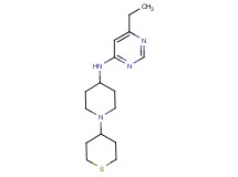 6-ethyl-N-[1-(tetrahydro-2H-thiopyran-4-yl)piperidin-4-yl]pyrimidin-4-amine