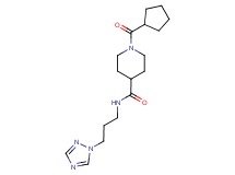 1-(cyclopentylcarbonyl)-N-[3-(1H-1,2,4-triazol-1-yl)propyl]-4-piperidinecarboxamide