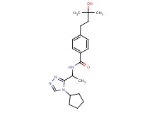 N-[1-(4-cyclopentyl-4H-1,2,4-triazol-3-yl)ethyl]-4-(3-hydroxy-3-methylbutyl)benzamide
