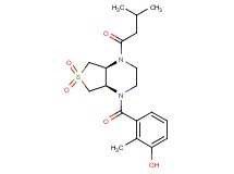 2-methyl-3-{[(4aS*,7aR*)-4-(3-methylbutanoyl)-6,6-dioxidohexahydrothieno[3,4-b]pyrazin-1(2H)-yl]carbonyl}phenol