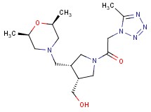 {(3R*,4R*)-4-{[(2R*,6S*)-2,6-dimethylmorpholin-4-yl]methyl}-1-[(5-methyl-1H-tetrazol-1-yl)acetyl]pyrrolidin-3-yl}methanol