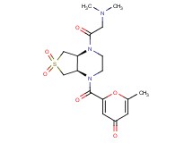 2-{[(4aS*,7aR*)-4-(N,N-dimethylglycyl)-6,6-dioxidohexahydrothieno[3,4-b]pyrazin-1(2H)-yl]carbonyl}-6-methyl-4H-pyran-4-one