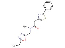 N-[(5-ethyl-1,3,4-oxadiazol-2-yl)methyl]-N-methyl-2-(2-phenyl-1,3-thiazol-4-yl)acetamide