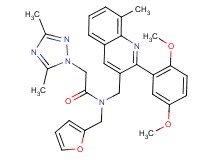 N-{[2-(2,5-dimethoxyphenyl)-8-methyl-3-quinolinyl]methyl}-2-(3,5-dimethyl-1H-1,2,4-triazol-1-yl)-N-(2-furylmethyl)acetamide