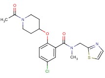 2-[(1-acetyl-4-piperidinyl)oxy]-5-chloro-N-methyl-N-(1,3-thiazol-2-ylmethyl)benzamide
