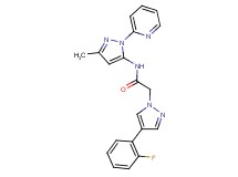 2-[4-(2-fluorophenyl)-1H-pyrazol-1-yl]-N-(3-methyl-1-pyridin-2-yl-1H-pyrazol-5-yl)acetamide