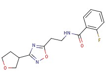 2-fluoro-N-{2-[3-(tetrahydrofuran-3-yl)-1,2,4-oxadiazol-5-yl]ethyl}benzamide