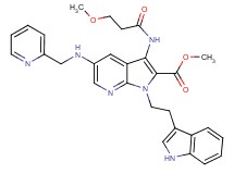methyl 1-[2-(1H-indol-3-yl)ethyl]-3-[(3-methoxypropanoyl)amino]-5-[(2-pyridinylmethyl)amino]-1H-pyrrolo[2,3-b]pyridine-2-carboxylate