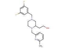 2-{4-(3,5-difluorobenzyl)-1-[(6-methyl-2-pyridinyl)methyl]-2-piperazinyl}ethanol