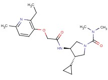 (3S*,4R*)-3-cyclopropyl-4-({[(2-ethyl-6-methylpyridin-3-yl)oxy]acetyl}amino)-N,N-dimethylpyrrolidine-1-carboxamide