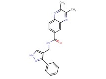 2,3-dimethyl-N-[(3-phenyl-1H-pyrazol-4-yl)methyl]-6-quinoxalinecarboxamide