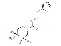(4S*)-4-hydroxy-3,3,4-trimethyl-N-[2-(2-thienyl)ethyl]piperidine-1-carboxamide