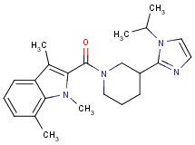 2-{[3-(1-isopropyl-1H-imidazol-2-yl)-1-piperidinyl]carbonyl}-1,3,7-trimethyl-1H-indole