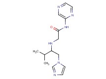2-{[1-(1H-imidazol-1-ylmethyl)-2-methylpropyl]amino}-N-pyrazin-2-ylacetamide