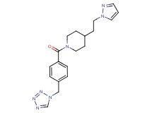 4-[2-(1H-pyrazol-1-yl)ethyl]-1-[4-(1H-tetrazol-1-ylmethyl)benzoyl]piperidine