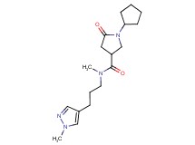 1-cyclopentyl-N-methyl-N-[3-(1-methyl-1H-pyrazol-4-yl)propyl]-5-oxo-3-pyrrolidinecarboxamide