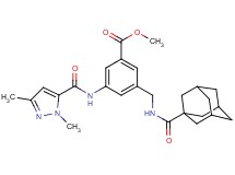 methyl 3-{[(1-adamantylcarbonyl)amino]methyl}-5-{[(1,3-dimethyl-1H-pyrazol-5-yl)carbonyl]amino}benzoate