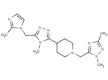 1-[(1,3-dimethyl-1H-1,2,4-triazol-5-yl)methyl]-4-{4-methyl-5-[(2-methyl-1H-imidazol-1-yl)methyl]-4H-1,2,4-triazol-3-yl}piperidine