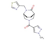 (1S*,5R*)-3-[(1-methyl-1H-pyrazol-4-yl)carbonyl]-6-(1,3-thiazol-4-ylmethyl)-3,6-diazabicyclo[3.2.2]nonan-7-one