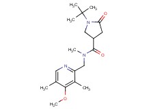 1-tert-butyl-N-[(4-methoxy-3,5-dimethyl-2-pyridinyl)methyl]-N-methyl-5-oxo-3-pyrrolidinecarboxamide