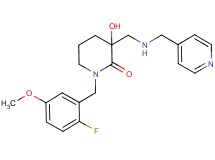 1-(2-fluoro-5-methoxybenzyl)-3-hydroxy-3-{[(pyridin-4-ylmethyl)amino]methyl}piperidin-2-one