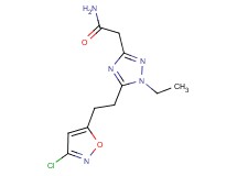 2-{5-[2-(3-chloroisoxazol-5-yl)ethyl]-1-ethyl-1H-1,2,4-triazol-3-yl}acetamide