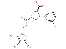(3S*,4R*)-4-(3-fluorophenyl)-1-[3-(3,4,5-trimethyl-1H-pyrazol-1-yl)propanoyl]pyrrolidine-3-carboxylic acid