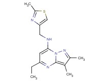 5-ethyl-2,3-dimethyl-N-[(2-methyl-1,3-thiazol-4-yl)methyl]pyrazolo[1,5-a]pyrimidin-7-amine