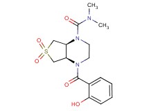 (4aR*,7aS*)-4-(2-hydroxybenzoyl)-N,N-dimethylhexahydrothieno[3,4-b]pyrazine-1(2H)-carboxamide 6,6-dioxide