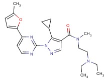 5-cyclopropyl-N-[2-(diethylamino)ethyl]-N-methyl-1-[4-(5-methyl-2-furyl)-2-pyrimidinyl]-1H-pyrazole-4-carboxamide